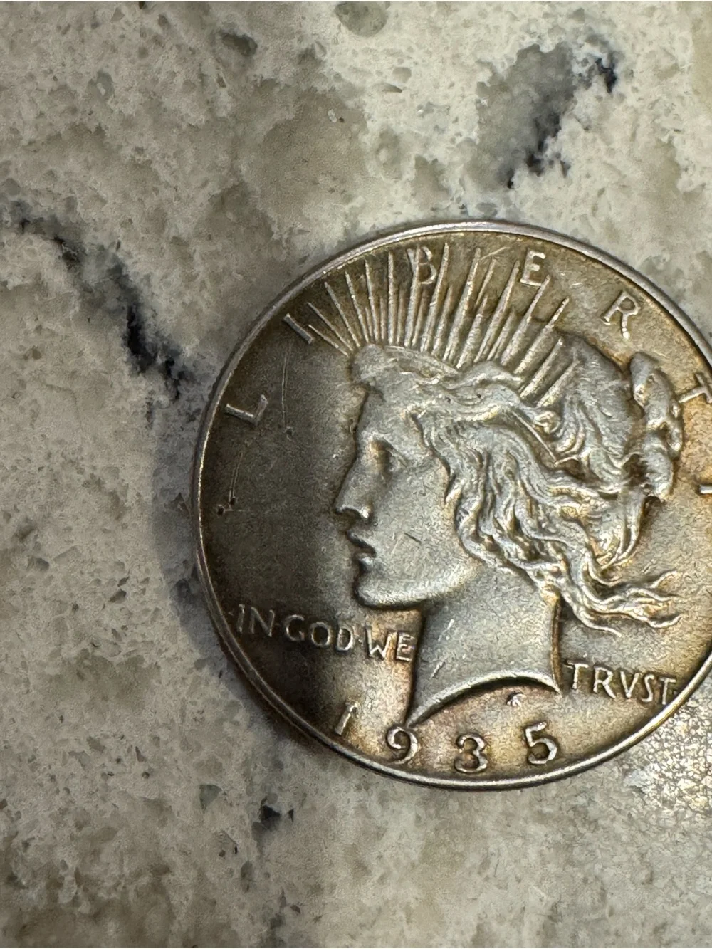 1935 Peace Silver Dollar - Classic Silver Tone